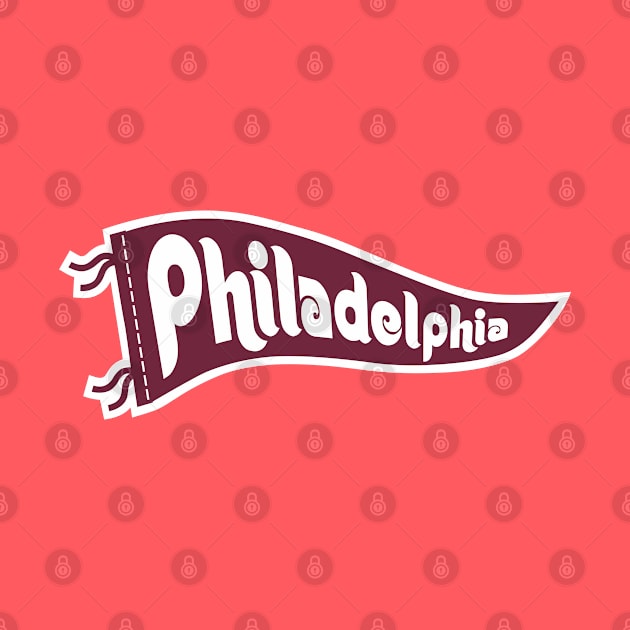 Philadelphia Retro Pennant - Powder Blue by KFig21