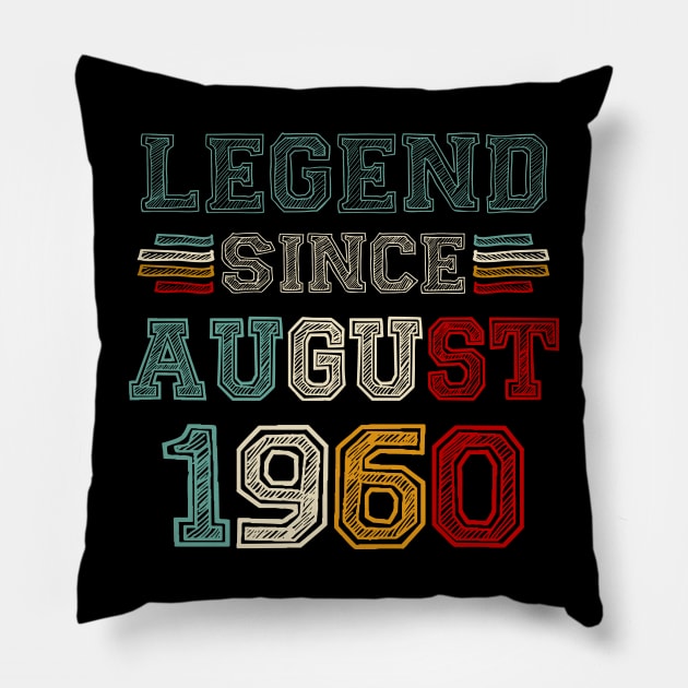 63 Years Old Legend Since August 1960 63rd Birthday Pillow by Red and Black Floral