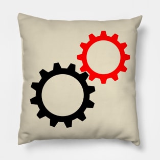 Red and black Gears Pillow