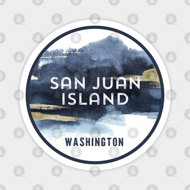 San Juan Island, Washington Watercolor Design Magnet by Pine Hill Goods