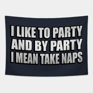 I Like to Party and By Party I Mean Take Naps Tapestry