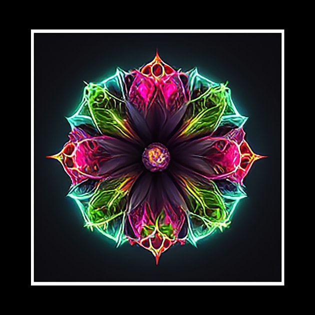 neon mandala flower by ElArrogante