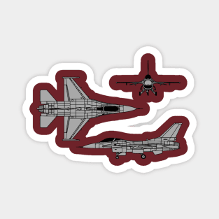 F-16 Falcon Tri-view Magnet