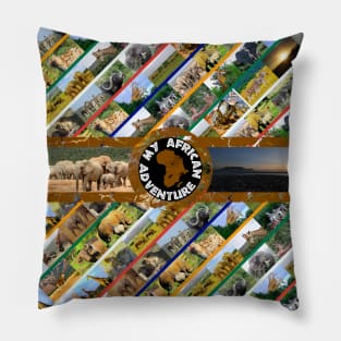 My African Adventure Wildlife Collage Pillow