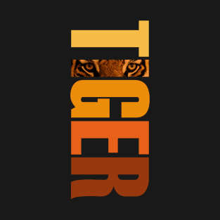 Tiger Vertical Text Design T-Shirt