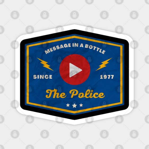 The Police // Play Button Magnet by Blue betta