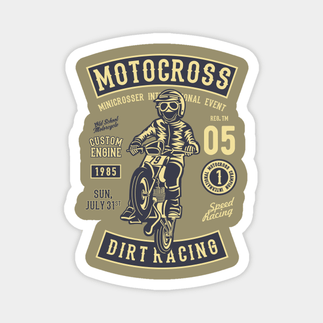 Motocross Racing Magnet by lionkingdesign