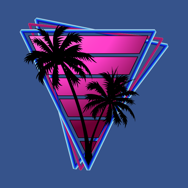 Discover Retrowave style palm tree sunset hot pink - Retrowave - T-Shirt