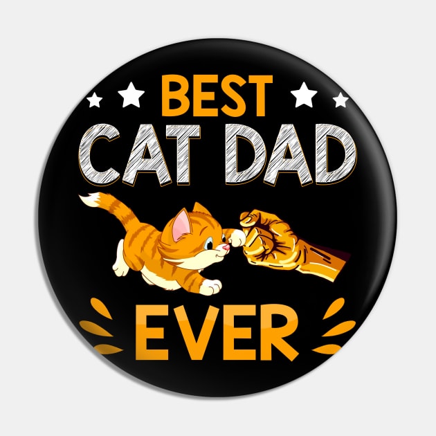 Best Cat Dad Ever Paw Fist Bump Pin by TeesCircle