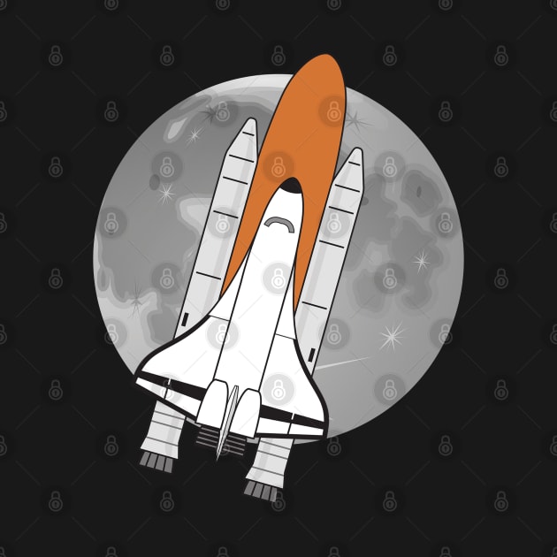 Space Shuttle T-Shirt Landing On The Moon Rocket Spaceship by onalive