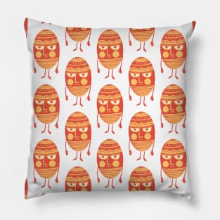 Egg man, the red and yellow decorated easter egg pattern Pillow