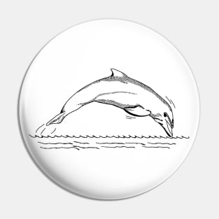 Cute Dolphin sketch Pin