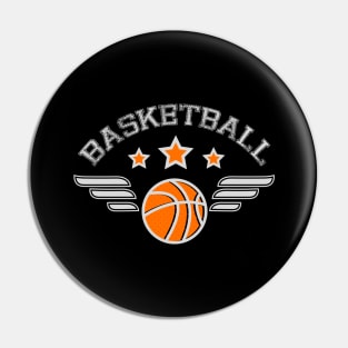 Basketball Logo With Wings Sport Team Pin