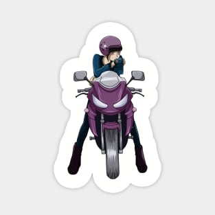 Beautiful motorcycle woman Magnet