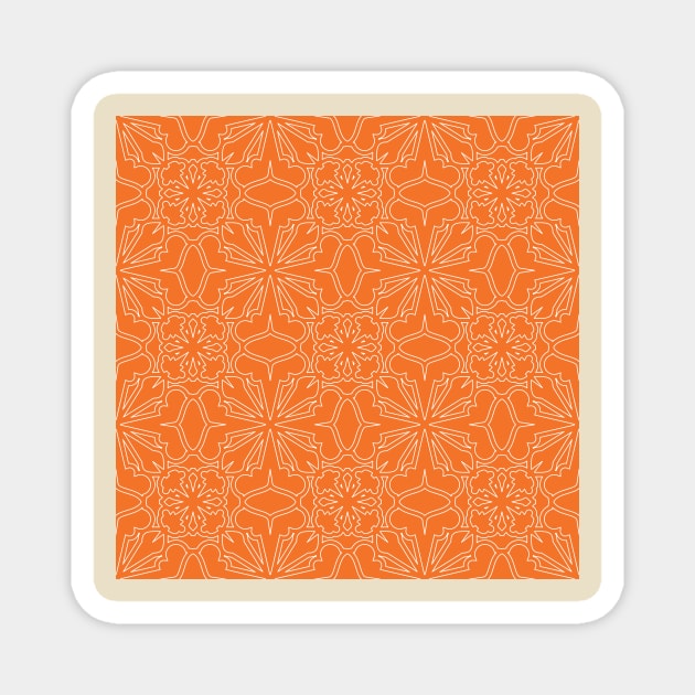 Orange Mosaic Magnet by Carolina Díaz