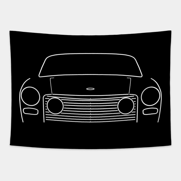 Bristol 408 1960s classic British sport saloon car white outline graphic Tapestry by soitwouldseem