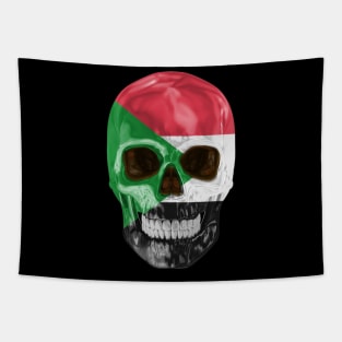 Sudan Flag Skull - Gift for Sudanese With Roots From Sudan Tapestry