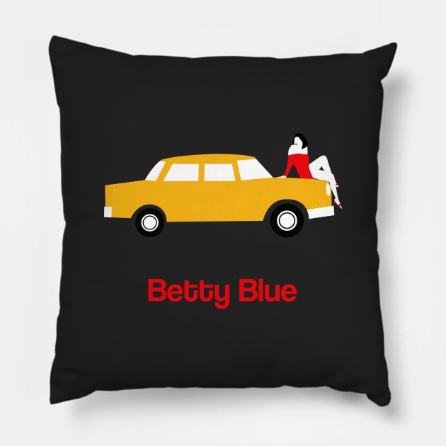 Betty Blue Minimal Movie Fan Art Beatrice Dalle 80s Pillow by Rozbud