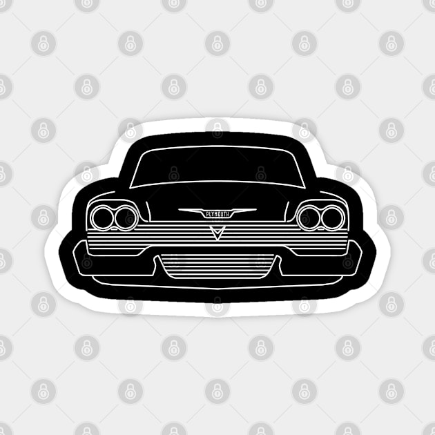 Plymouth Fury outline graphic (white) Magnet by soitwouldseem