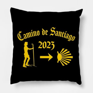 Camino de Santiago de Compostela Female Pilgrim 2023 Pillow