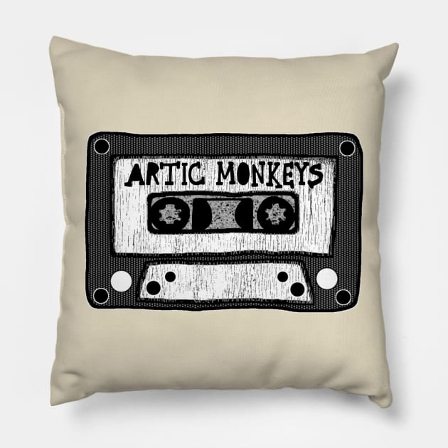 arctic monkeys cassette black and white Pillow by kurokurosaki