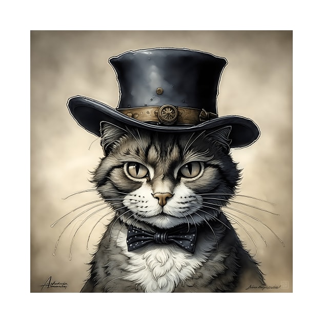 [AI Art] Cheeky cat with hat by Sissely