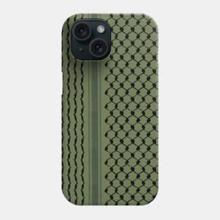 Palestinian Hatta Kufiya Folk Pattern #2-Olive Green, Palestine Arabic Traditional Keffiyeh Design Phone Case