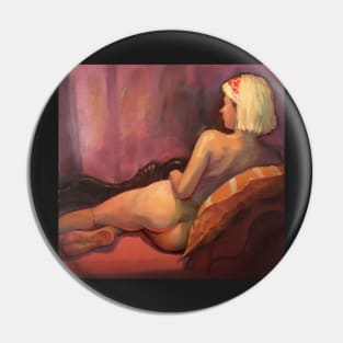 Nude on Chaise Longue ~ oil painting Pin