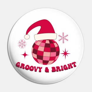 Groovy and Bright Christmas Santa Disco Ball Pin