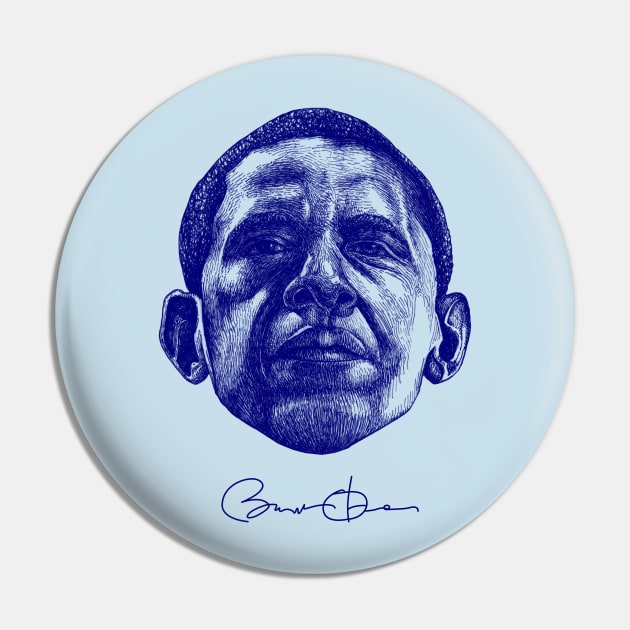 Barack Obama (Dark Blue) Pin by illustravery