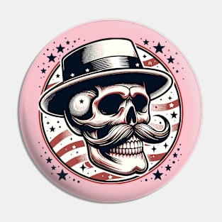 Funny Skull Wearing Hat Pin