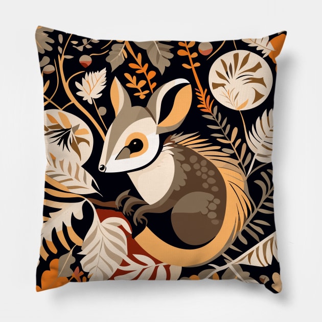 Vintage Possum Pattern Pillow by valentinahramov