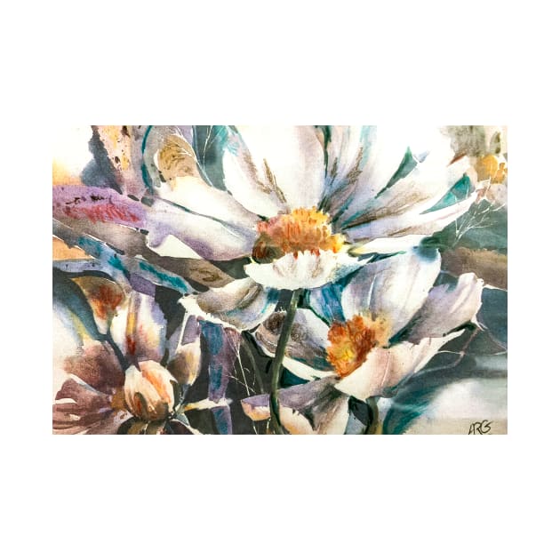 Daisies watercolor by ShiningLightGallery