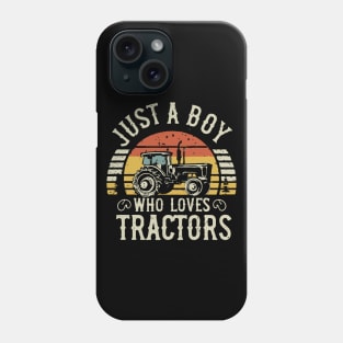 Just A Boy Who Loves Tractors. Kids Farm Lifestyle Phone Case