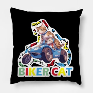 Biker Cat,Racer Cat Pillow