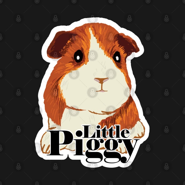 Fuzzy Guinea Pig with Little Piggy typography by MinkkiDraws