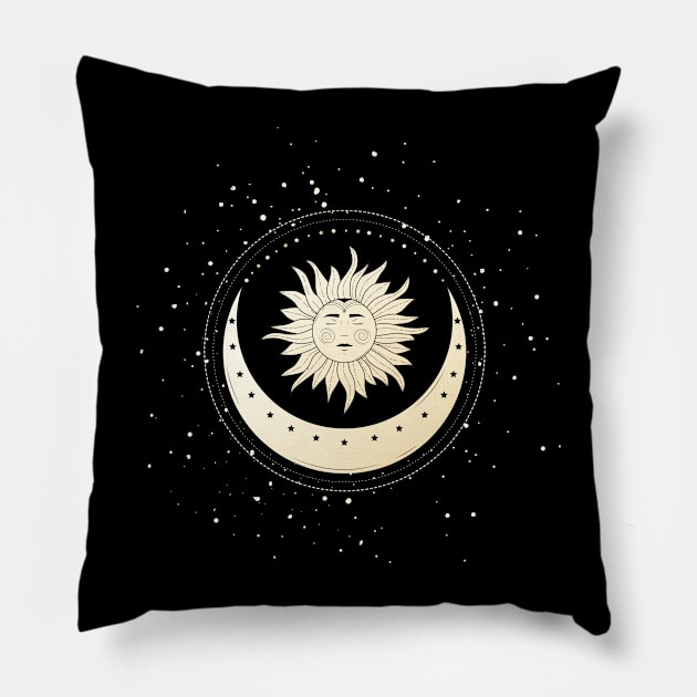 Sun Moon Stars Pillow by letnothingstopyou