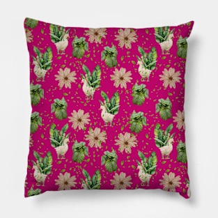 Goose botanical garden with green leaves Pillow