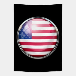 Shining United States Of America Flag Pin Badge Gift For Patriotic Americans Tapestry