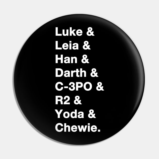 Star Wars Names white Pin by IdenticalExposure