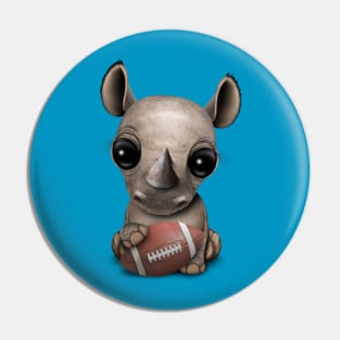 Cute Baby Rhino Playing With Football Pin