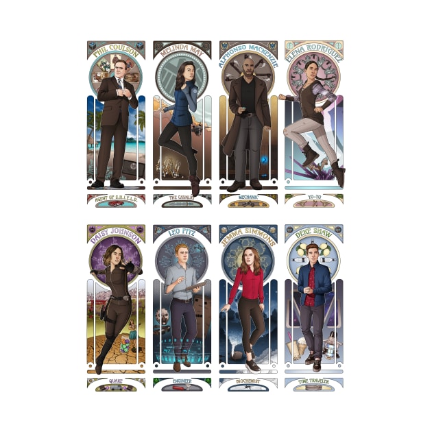 Art Nouveau - Agents of SHIELD Full Team by eclecticmuse