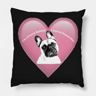 French Bulldog Kisses in Pink Pillow