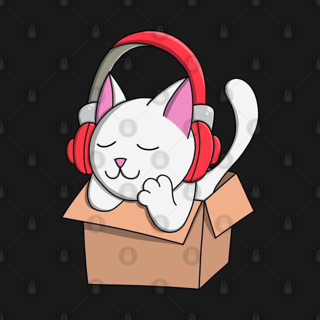 Headphone Cat in Box by pako-valor