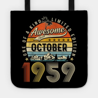 Awesome Since October 1959 Vintage 64th Birthday Tote