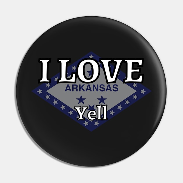 I LOVE Yell | Arkensas County Pin by euror-design