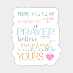 prayer & faith Bible Verse soft pastel colors typography Magnet