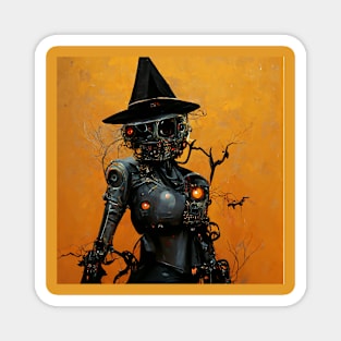 Cyber witch - halloween witch from cyber world Magnet