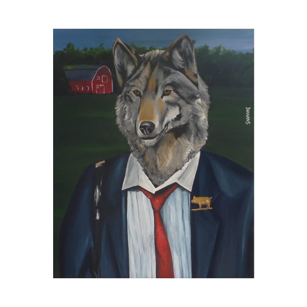 Big bad wolf getting down to business by DamiansART