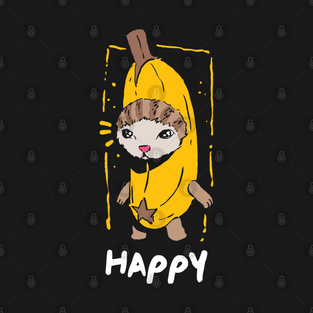 Happy Banana Cat Funny Meme Banana Cat TShirt TeePublic